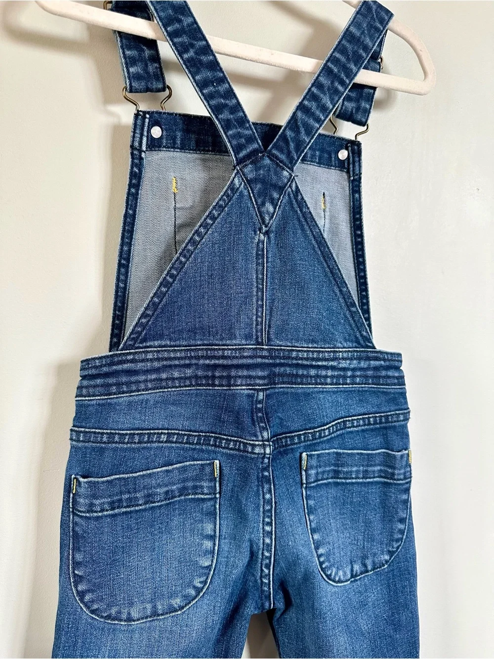 Boden Girls Denim Skinny Overalls Dungarees Size 7-8Y 128 Adjustable Straps